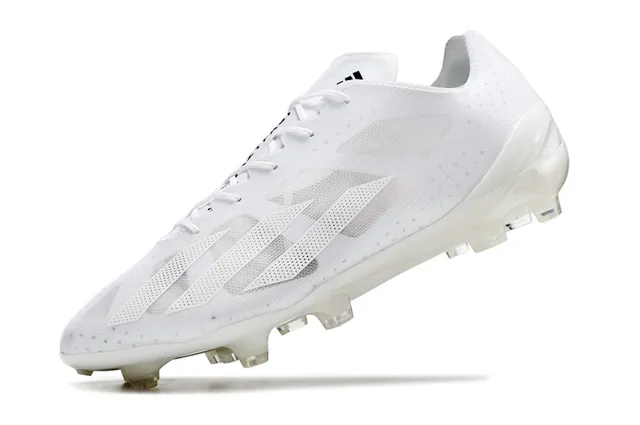 Adidas White Transparent Low-Cut Synthetic Upper Tonal Three-Stripe Overlay Firm-Ground Soccer Shoes 17