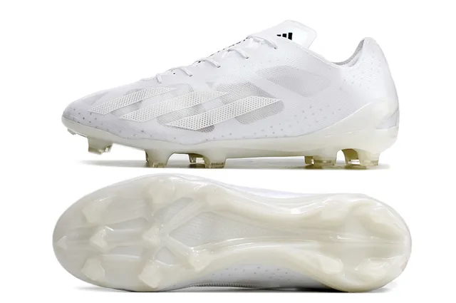 Adidas White Transparent Low-Cut Synthetic Upper Tonal Three-Stripe Overlay Firm-Ground Soccer Shoes 20