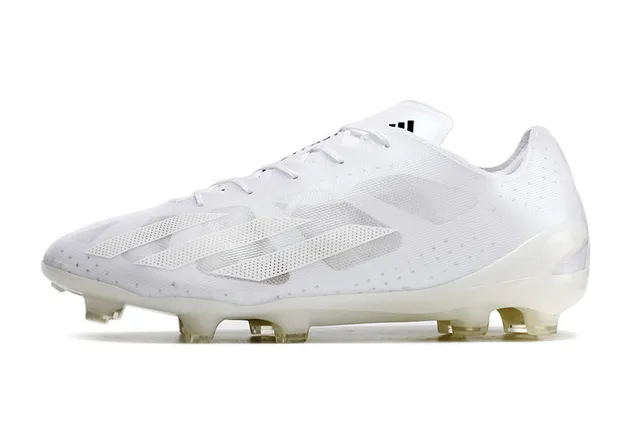 Adidas White Transparent Low-Cut Synthetic Upper Tonal Three-Stripe Overlay Firm-Ground Soccer Shoes 21