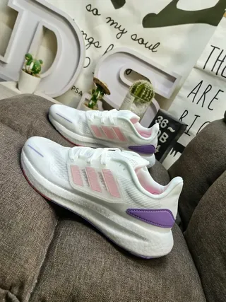 Adidas White Yellow Knit Mesh Upper Sculpted Segmented Midsole Lifestyle Sneakers 7