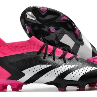 Adidas X Black Pink असममित स्ट्राइप ओवरले सॉक-फिट कॉलर फर्म ग्राउंड सोकर जूते