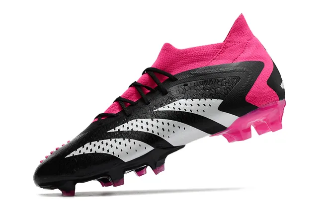 Adidas X Black Pink Asymétrique Rayures Superposition Col à encolure chaussette Sol ferme Chaussures de football 4