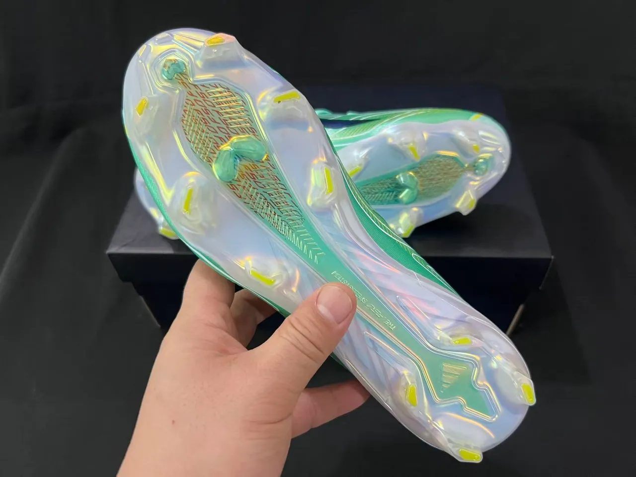 Adidas X Speedflow Mint Green Iridescent Three-Stripe Firm-Ground Soccer Shoes 2