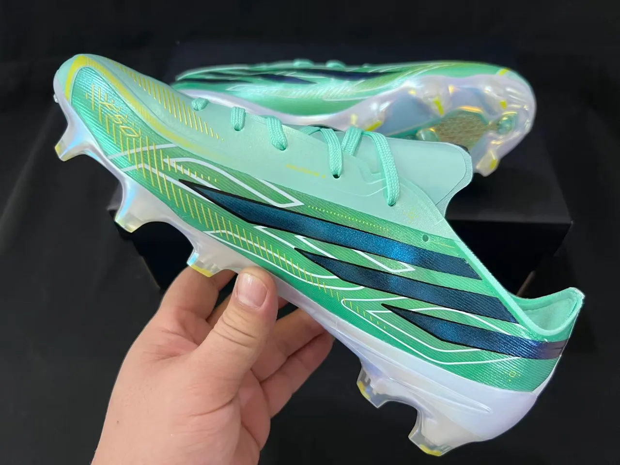Adidas X Speedflow Mint Green Iridescent Three-Stripe Firm-Ground Soccer Shoes 4