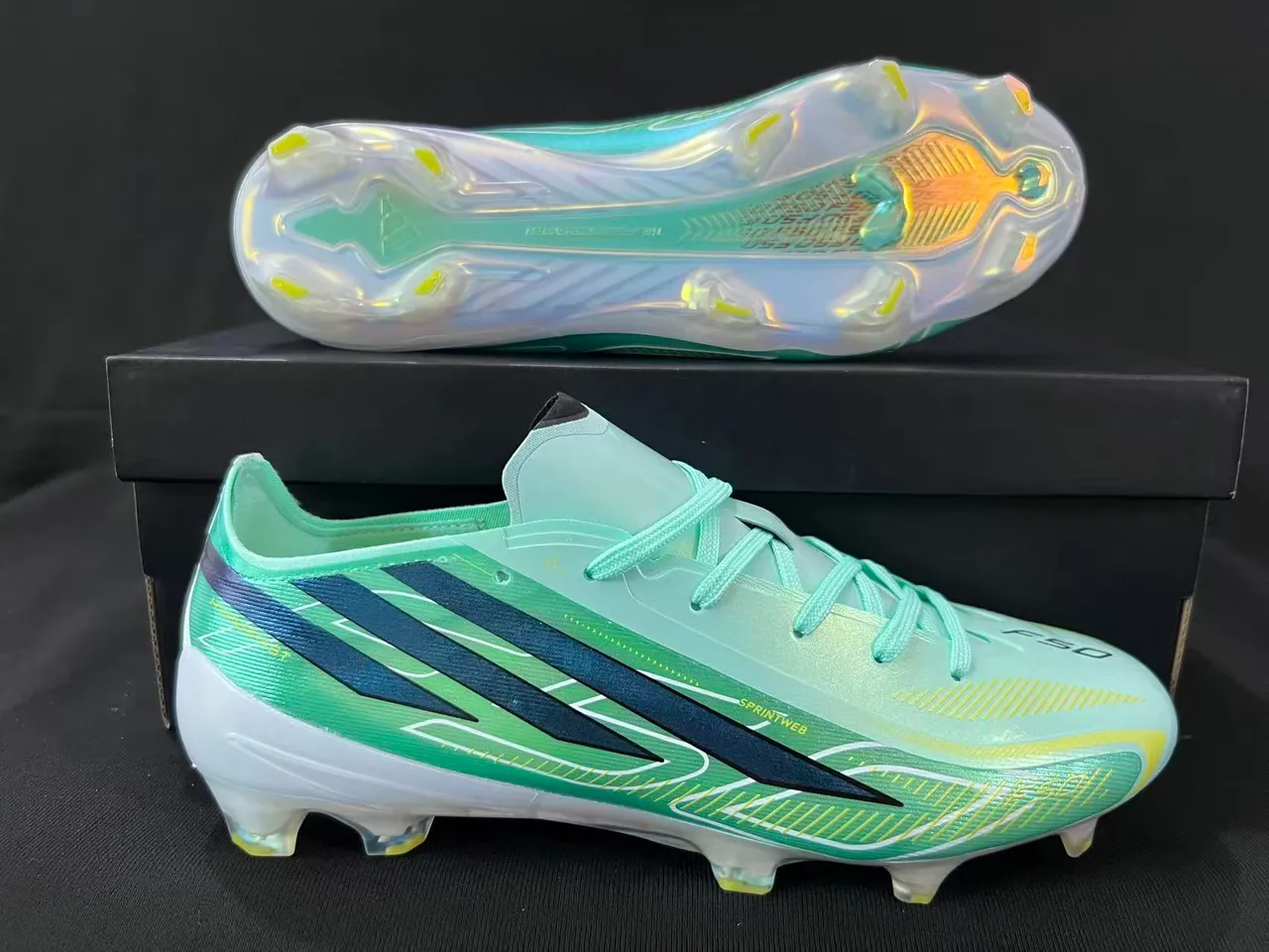 Adidas X Speedflow Mint Green Iridescent Three-Stripe Firm-Ground Soccer Shoes 7