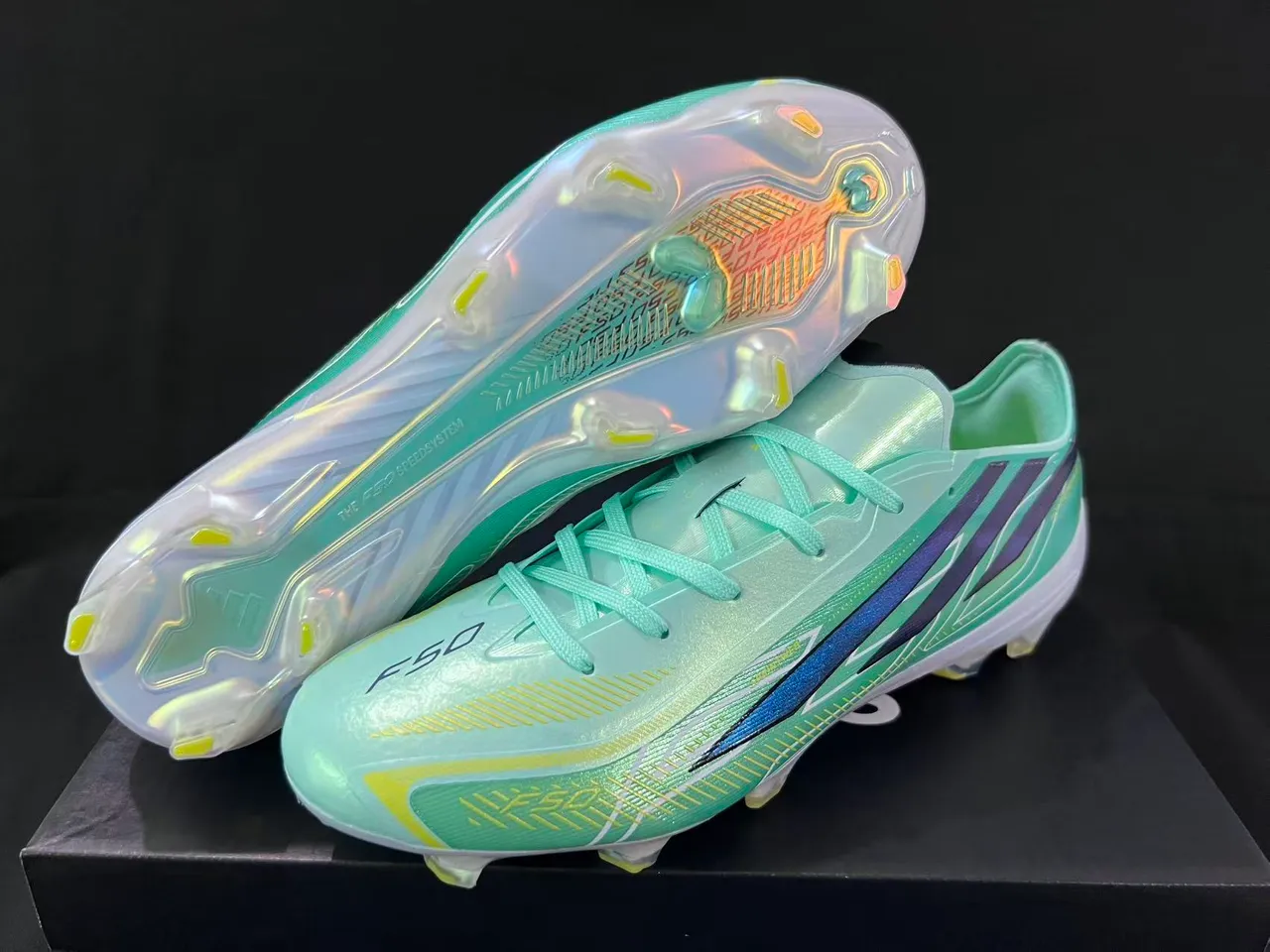 Adidas X Speedflow Mint Green Iridescent Three-Stripe Firm-Ground Soccer Shoes 8