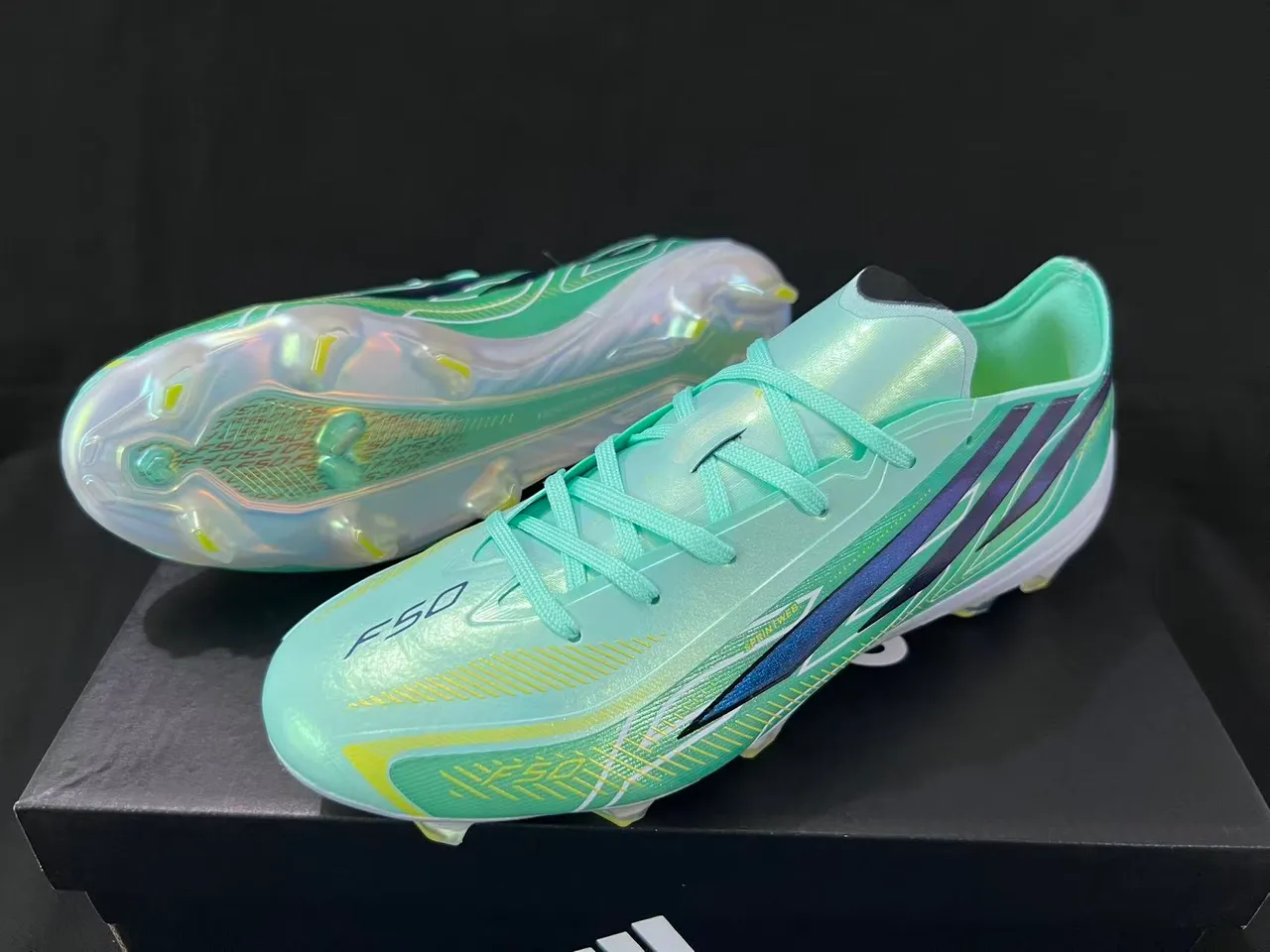Adidas X Speedflow Mint Green Iridescent Three-Stripe Firm-Ground Soccer Shoes 9