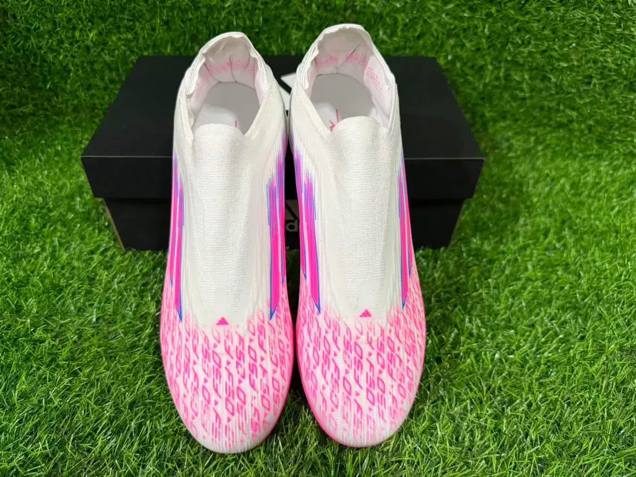 Adidas X Speedportal Chaussures de football blanc et rose turf 4