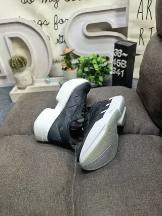 Adidas Y-3 Black Silver Sculpted Midsole Mesh-Synthetic Hybrid Upper Lifestyle Sneakers 16