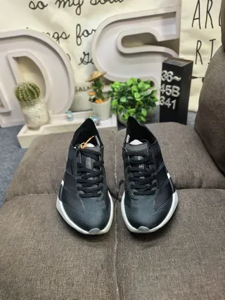 Adidas Y-3 Black Silver Sculpted Midsole Mesh-Synthetic Hybrid Upper Lifestyle Sneakers 20
