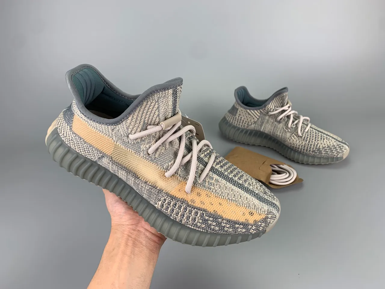 Adidas Yeezy Boost 350 Beige Gray Knit Lifestyle Sneakers 12