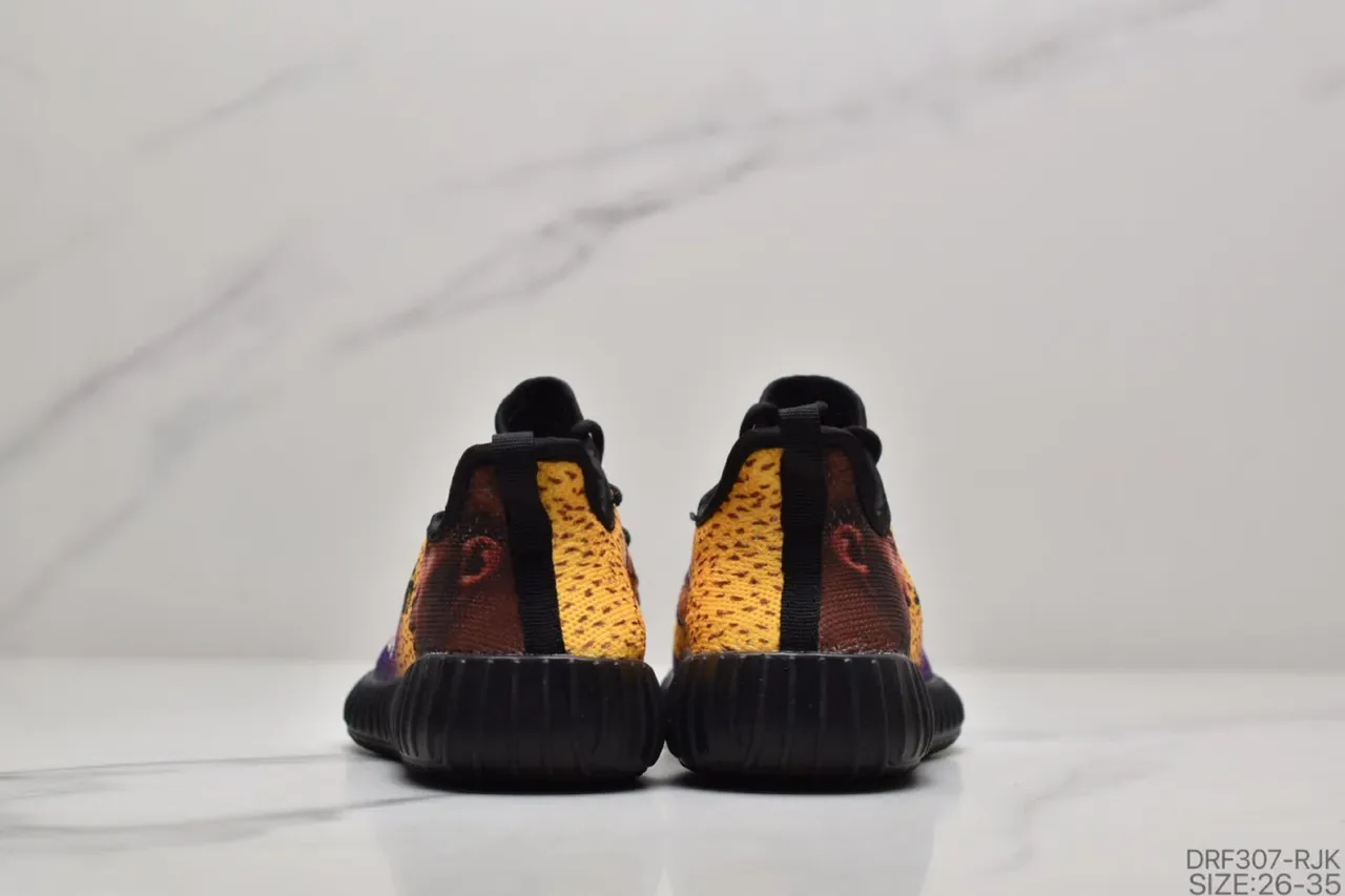Adidas Yeezy Boost 350 V2 White Monogram Yellow Strap Lifestyle Sneakers 7