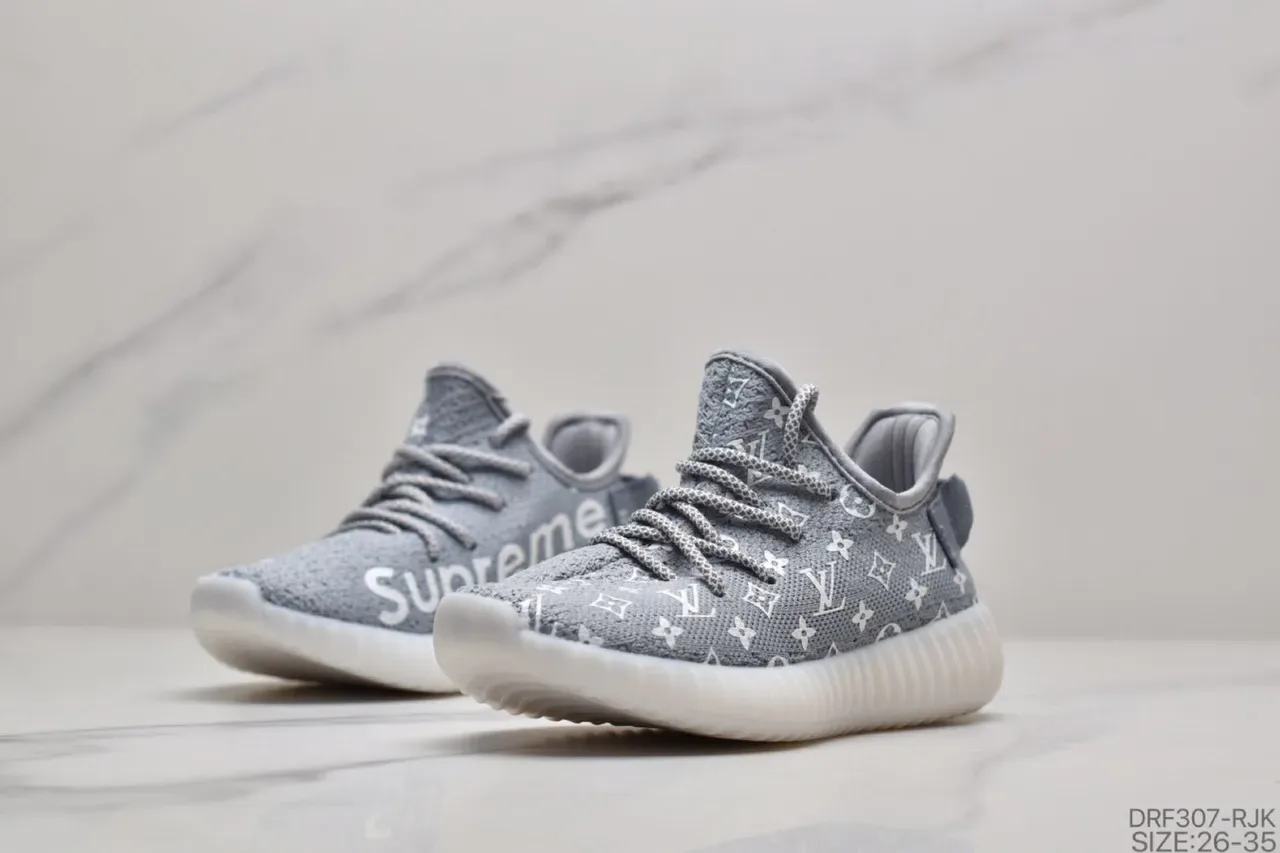 Adidas Yeezy Boost 350 V2 White Monogram Yellow Strap Lifestyle Sneakers 13