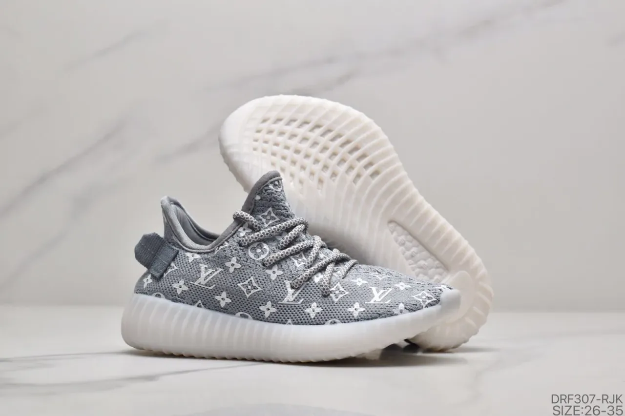Adidas Yeezy Boost 350 V2 White Monogram Yellow Strap Lifestyle Sneakers 15