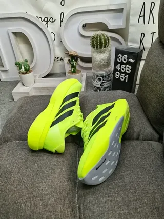 Adidas Yellow Black Knit Upper Three-Stripe Side Panel Lifestyle Sneakers 6