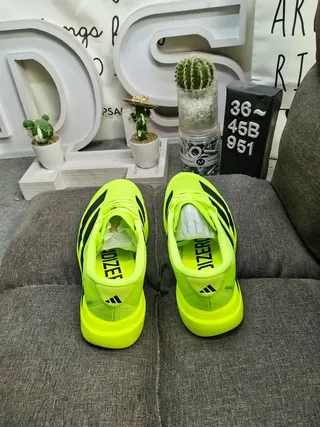 Adidas Yellow Black Knit Upper Three-Stripe Side Panel Lifestyle Sneakers 8