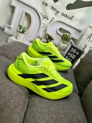 Adidas Yellow Black Knit Upper Three-Stripe Side Panel Lifestyle Sneakers 9