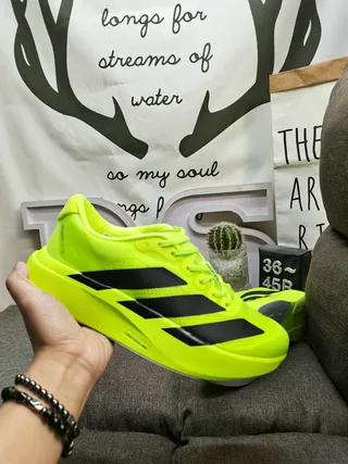 Adidas Yellow Black Knit Upper Three-Stripe Side Panel Lifestyle Sneakers 5