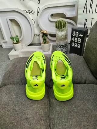 Adidas Yellow Black Knit Upper Three-Stripe Side Panel Lifestyle Sneakers 8