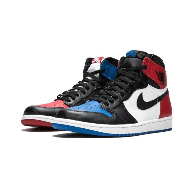 Air Jordan 1 Black Red High-Top Leather-Paneled Basketball Shoes 5