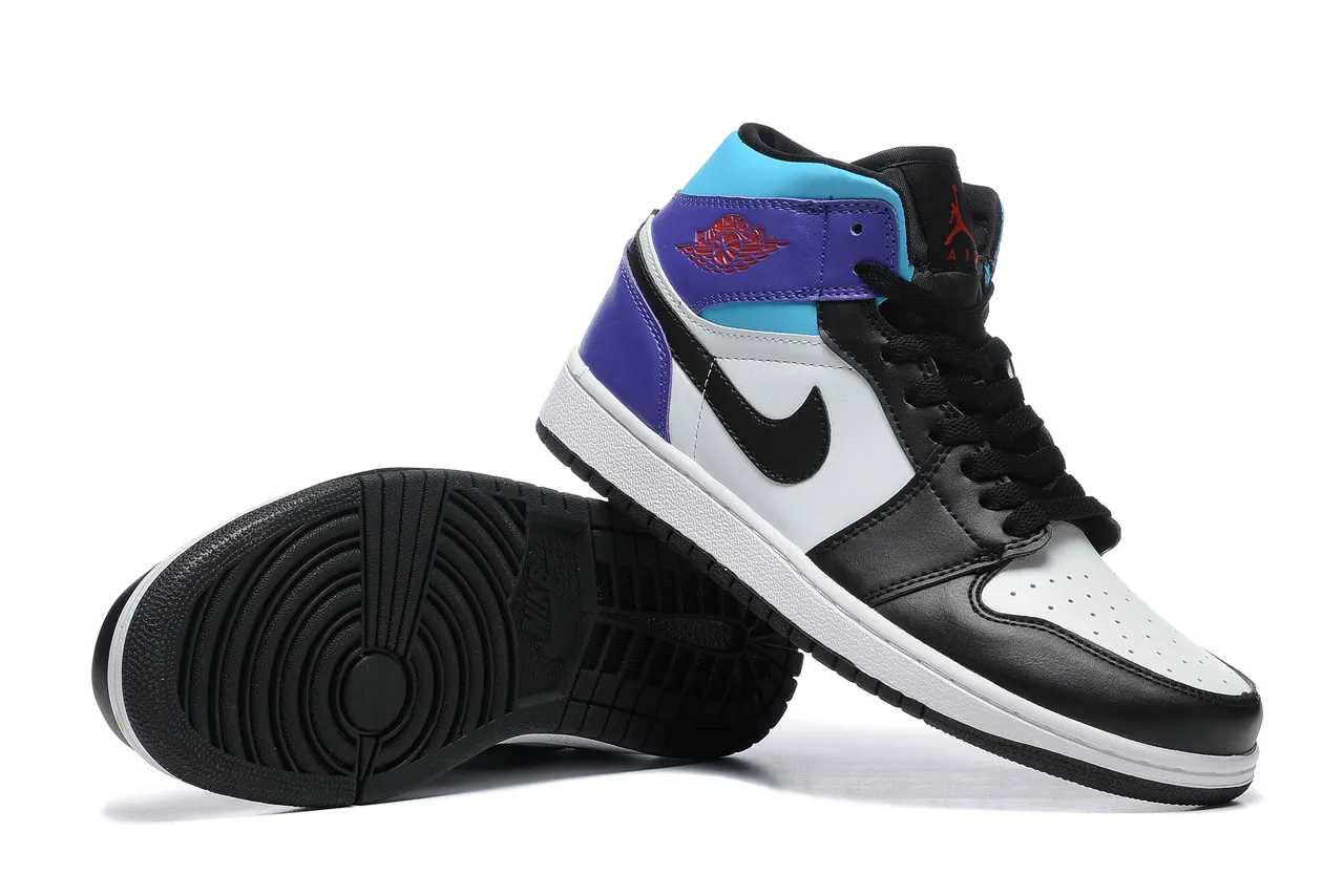Air Jordan 1 High 黑白紫青篮球鞋 2