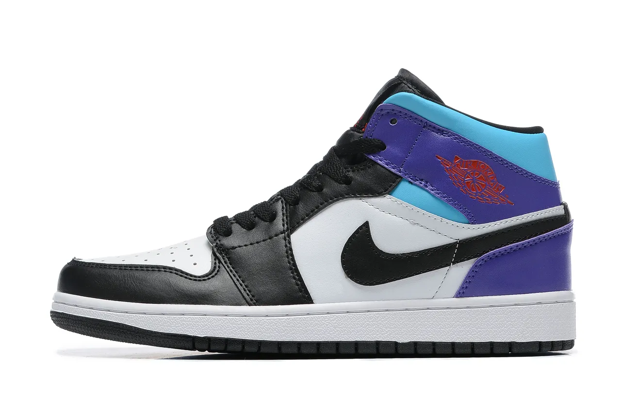 Air Jordan 1 High 黑白紫青篮球鞋 5