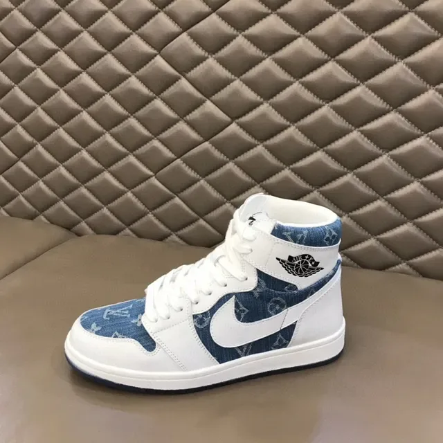 Air Jordan 1 High Tênis de Basquete Branco e Azul com Painéis de Denim 6