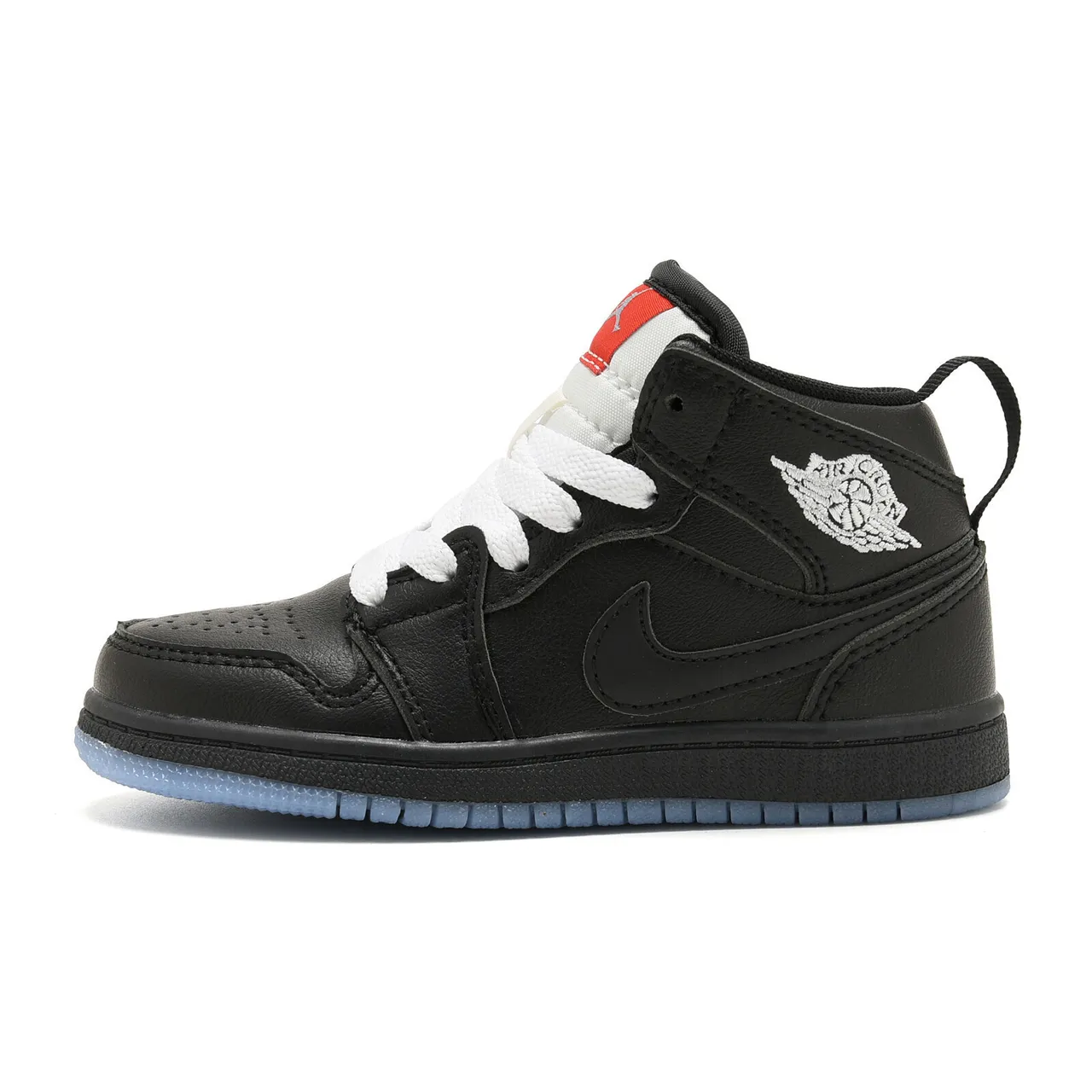 Air Jordan 1 High Kids Denim-Panel Beige Pink and Black Blue Basketball Shoes 2