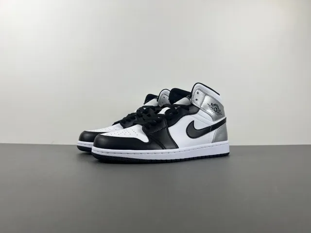 Air Jordan 1 High Prata metálica Preto Branco tênis de basquete 10