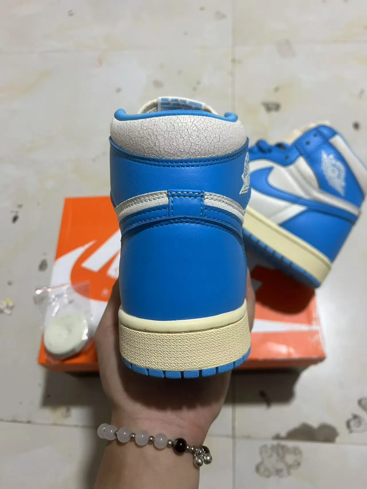 Air Jordan 1 High tênis de basquete azul royal e branco 8