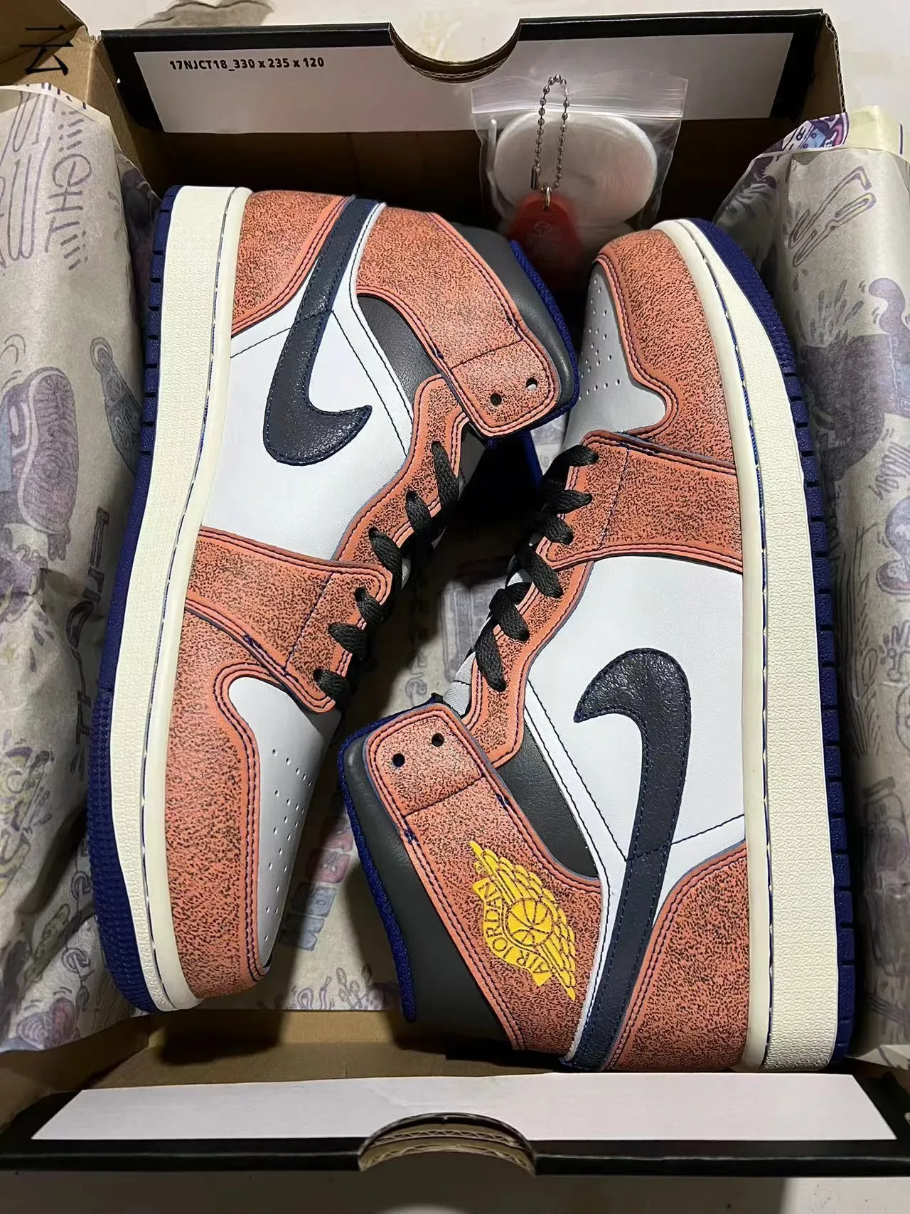 Air Jordan 1 High Terracotta White Black Navy أحذية كرة السلة 8