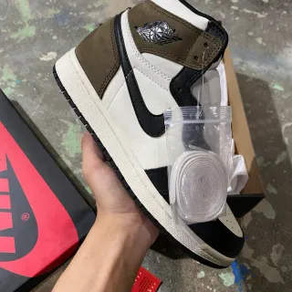 Air Jordan 1 de Alto Oliva Marrón Blanco Negro Zapatillas de Baloncesto