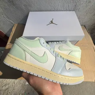 Air Jordan 1 Low Pastel Mint Green Colorblock Lifestyle Sneakers