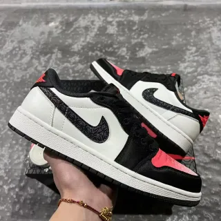 Air Jordan 1 Low White Black Red Lifestyle Sneakers