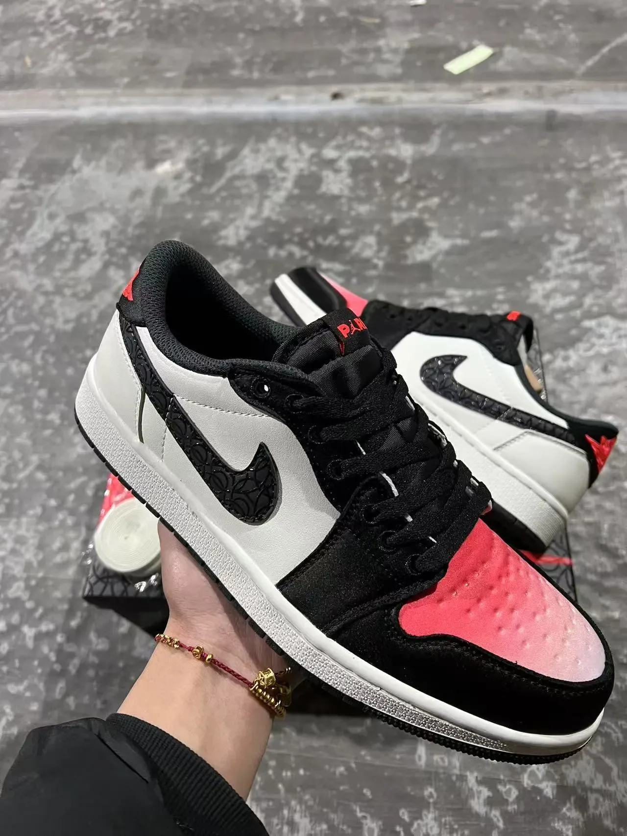 Air Jordan 1 Low White Black Red Lifestyle Sneakers 2