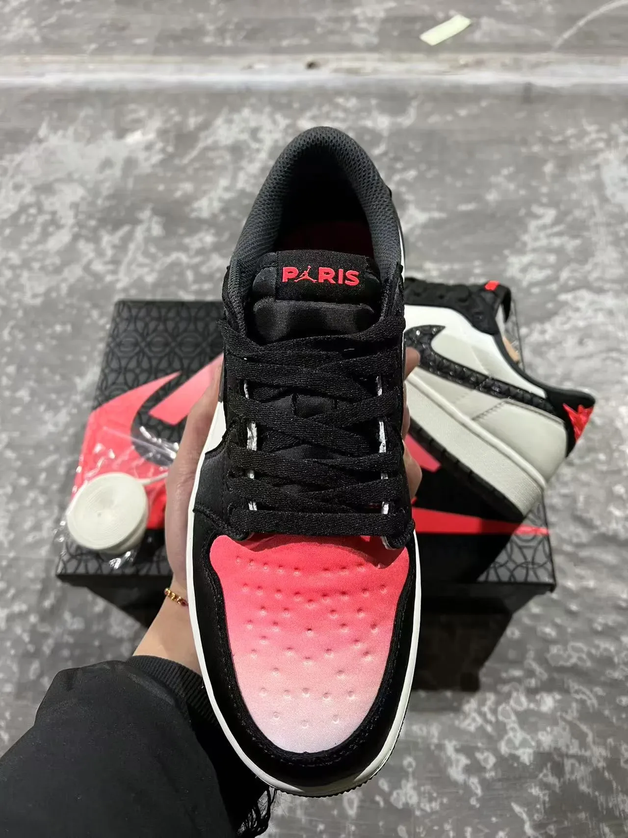 Air Jordan 1 Low White Black Red Lifestyle Sneakers 3