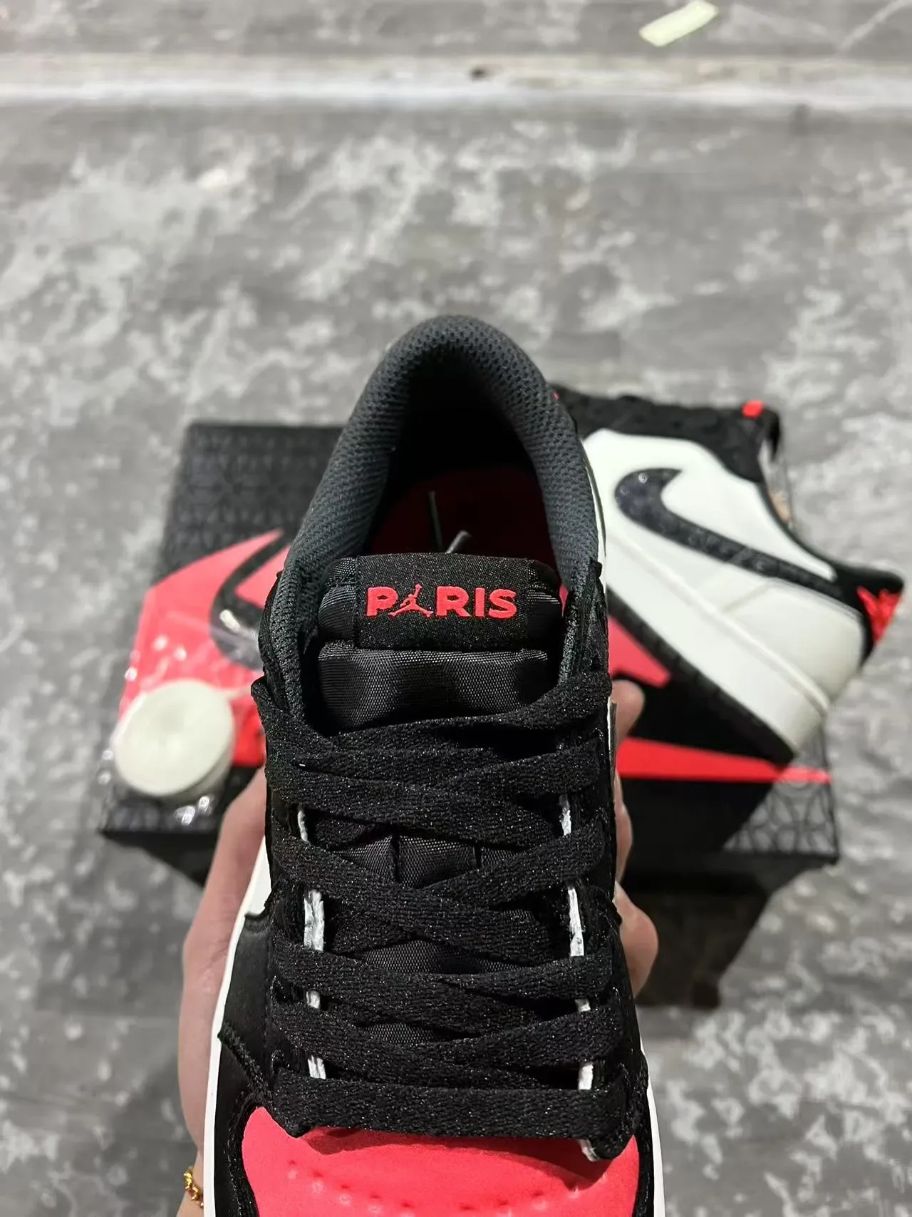 Air Jordan 1 Low White Black Red Lifestyle Sneakers 4