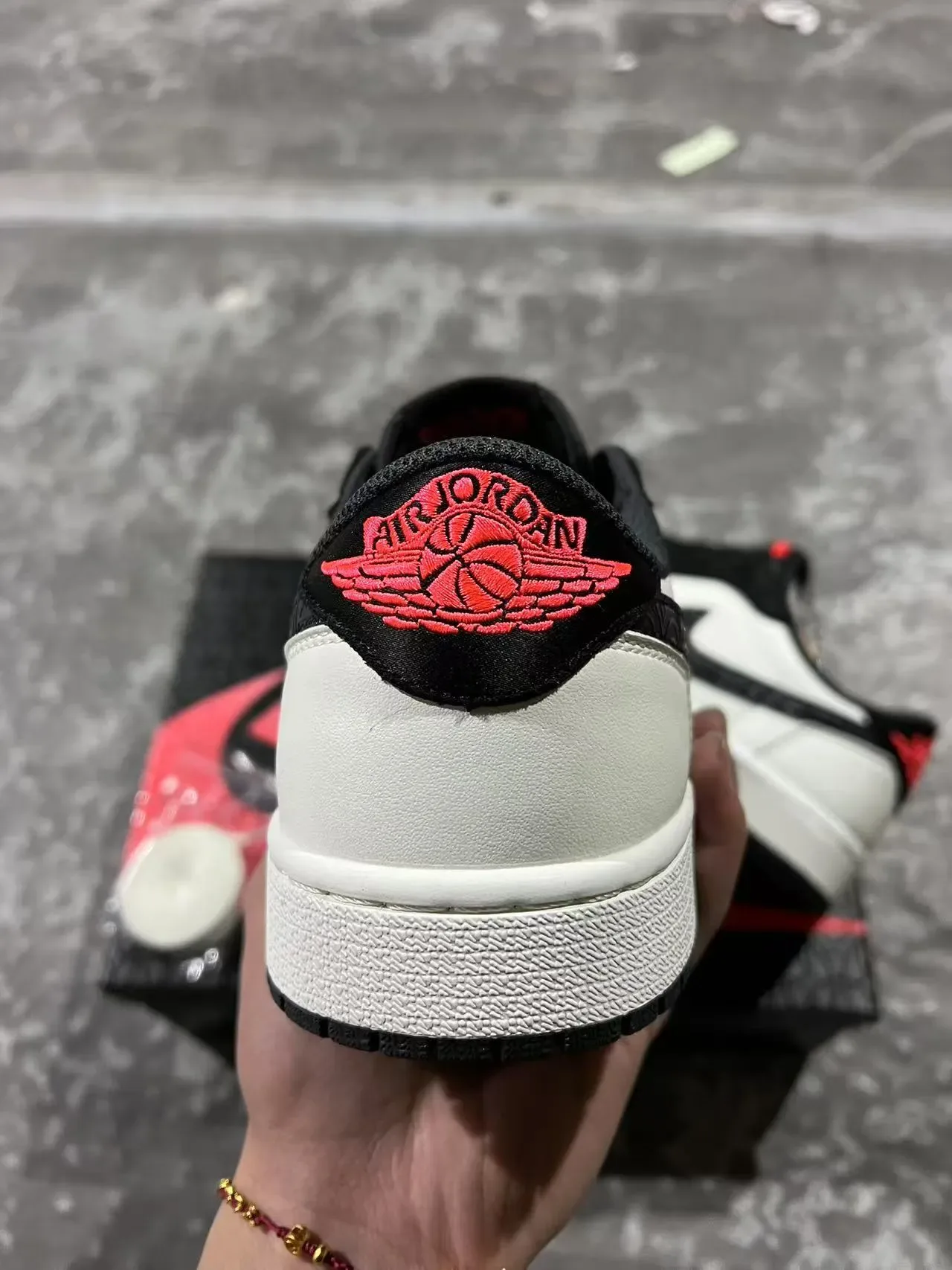 Air Jordan 1 Low White Black Red Lifestyle Sneakers 8