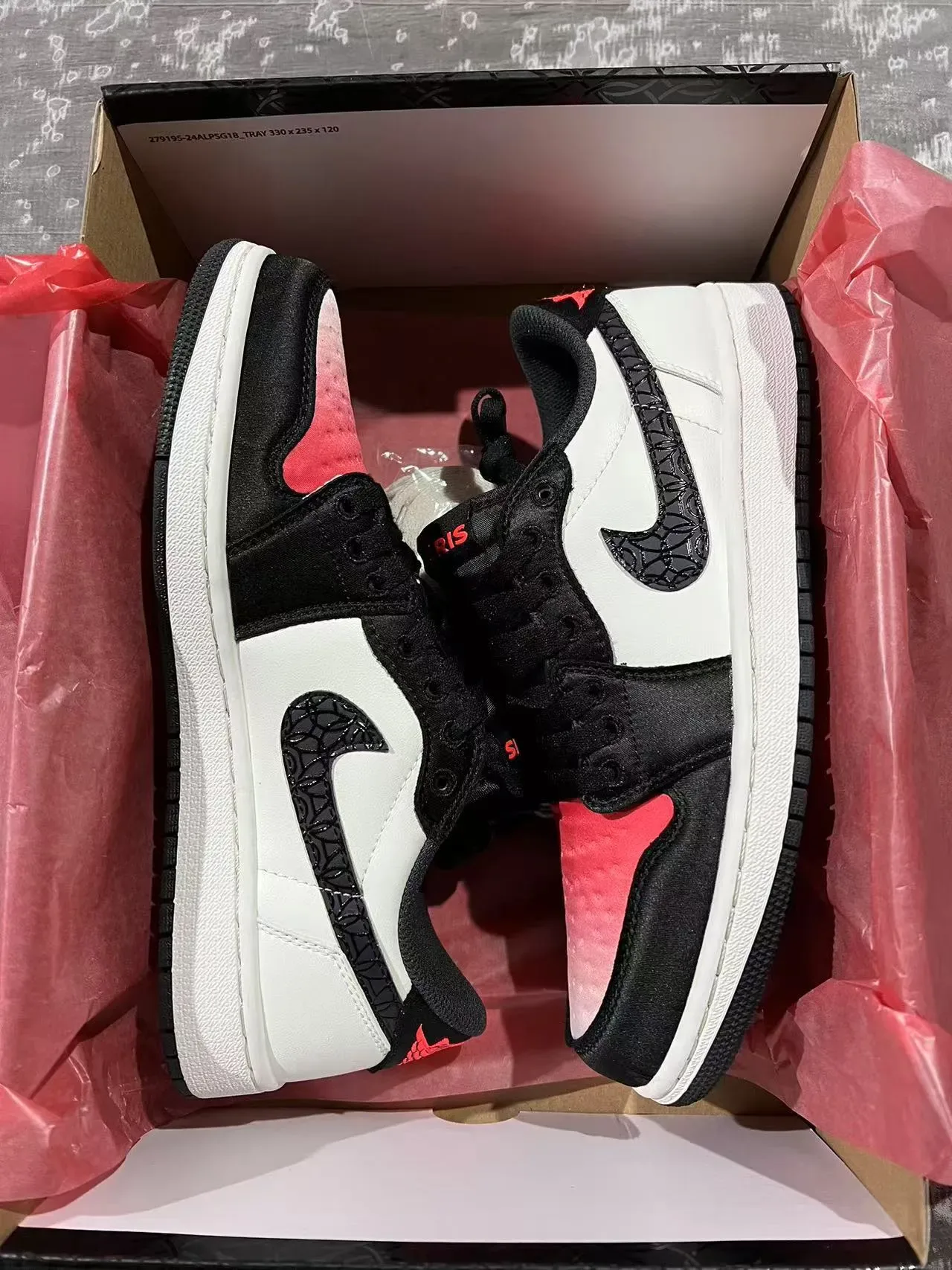 Air Jordan 1 Low White Black Red Lifestyle Sneakers 9