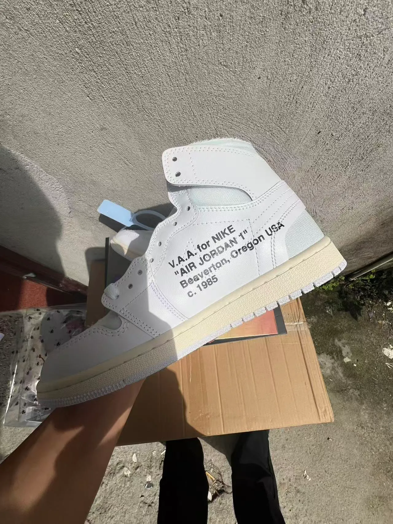 Air Jordan 1 Off-White x White Industrial Zip-Tie Basketball Shoes 6