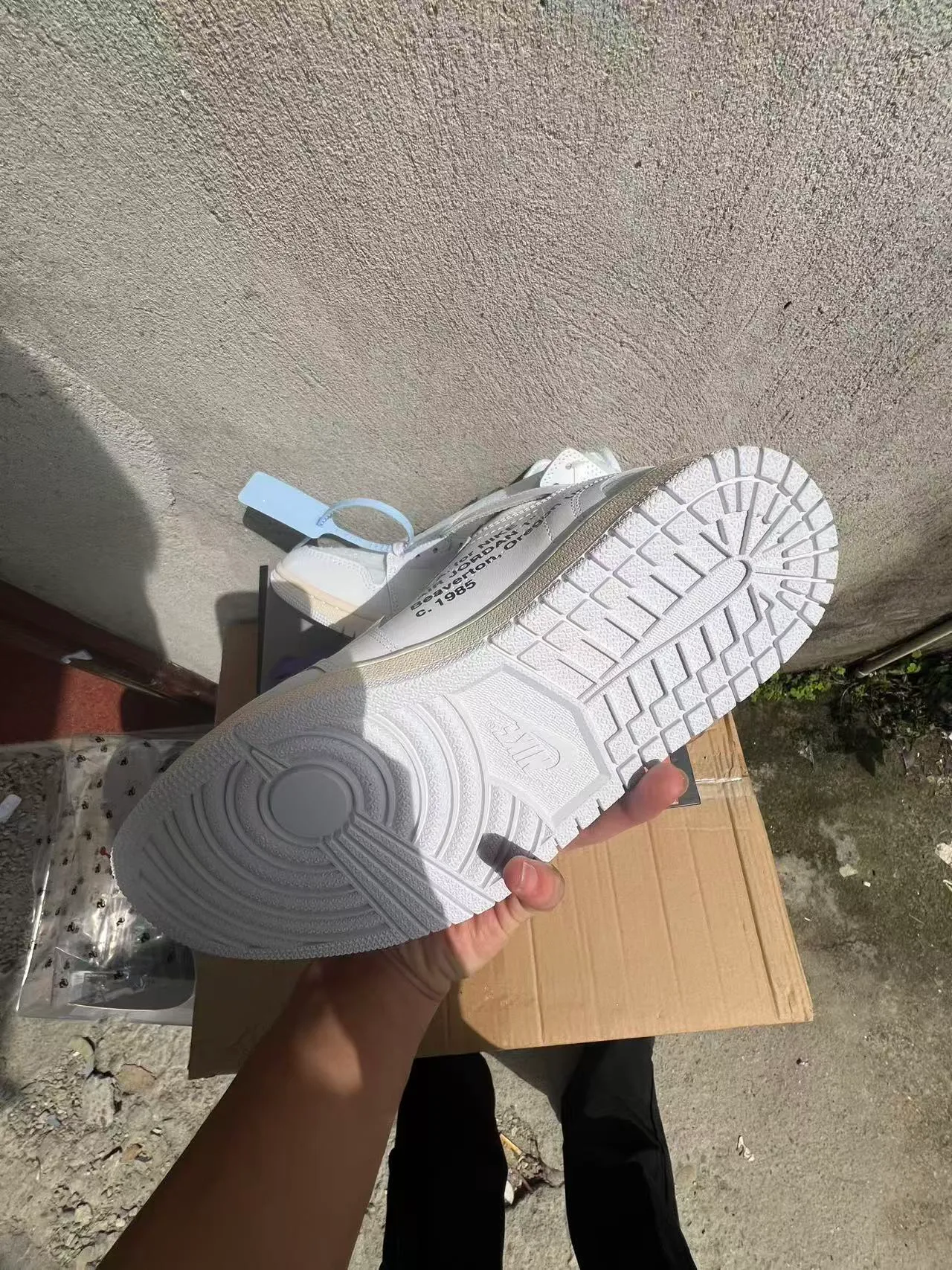 Air Jordan 1 Off-White x White Industrial Zip-Tie Basketball Shoes 7