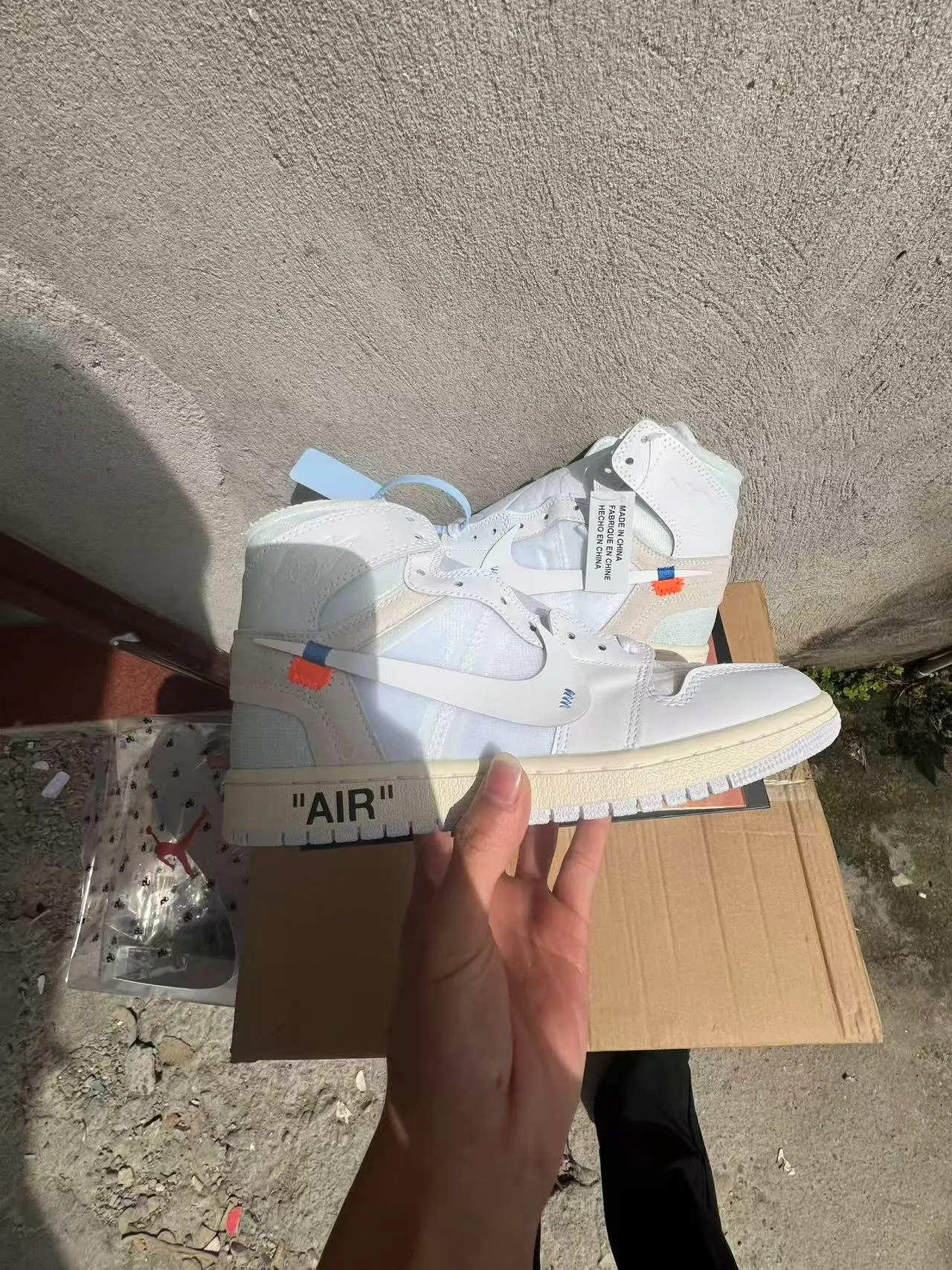 Air Jordan 1 Off-White x White Industrial Zip-Tie Basketball Shoes 8