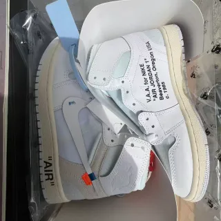 Air Jordan 1 Off-White x White Industrial Zip-Tie Basketball Shoes