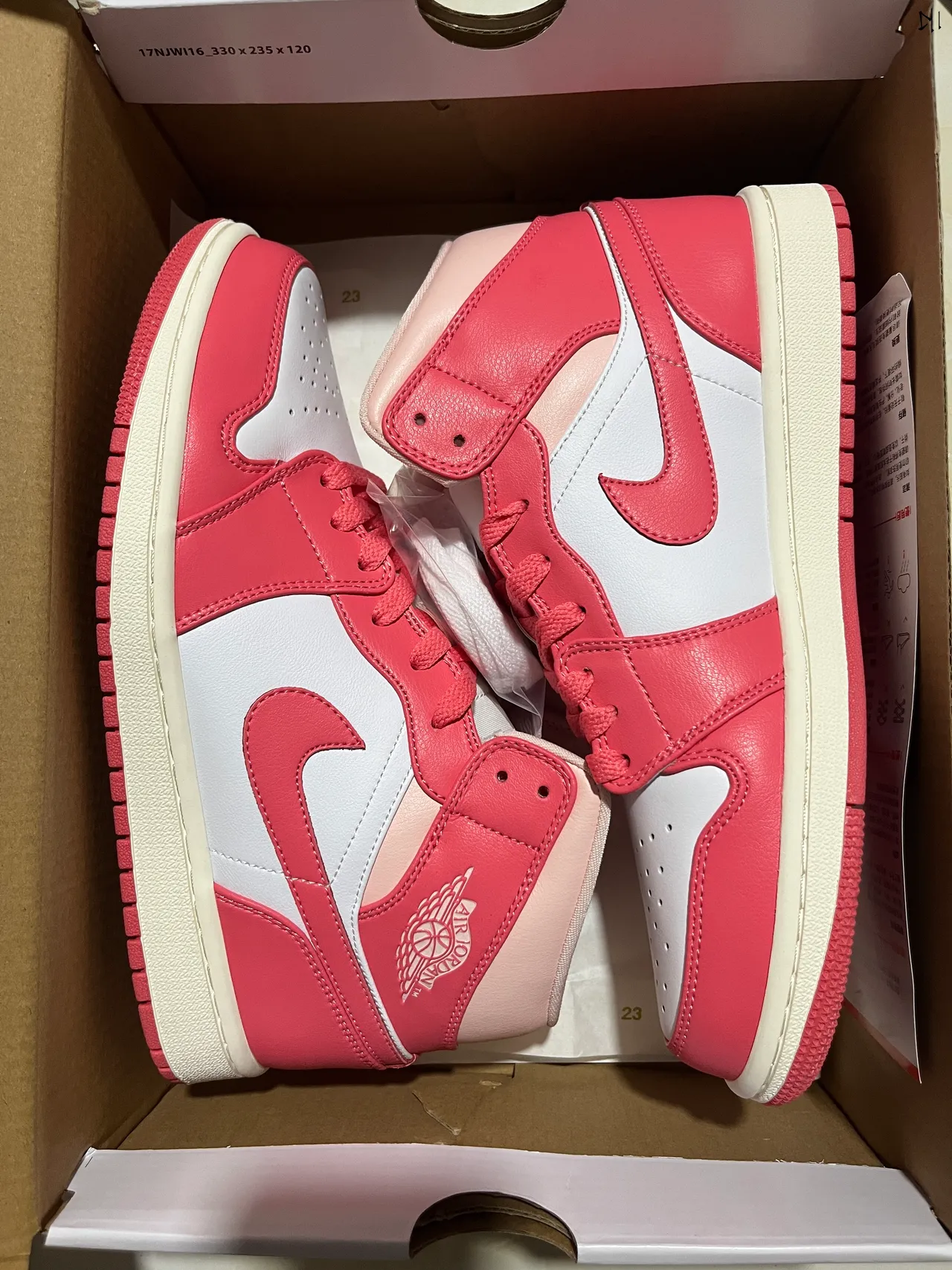 Air Jordan 1 Rosa e Branco High Top Sapatos de Basquete 4