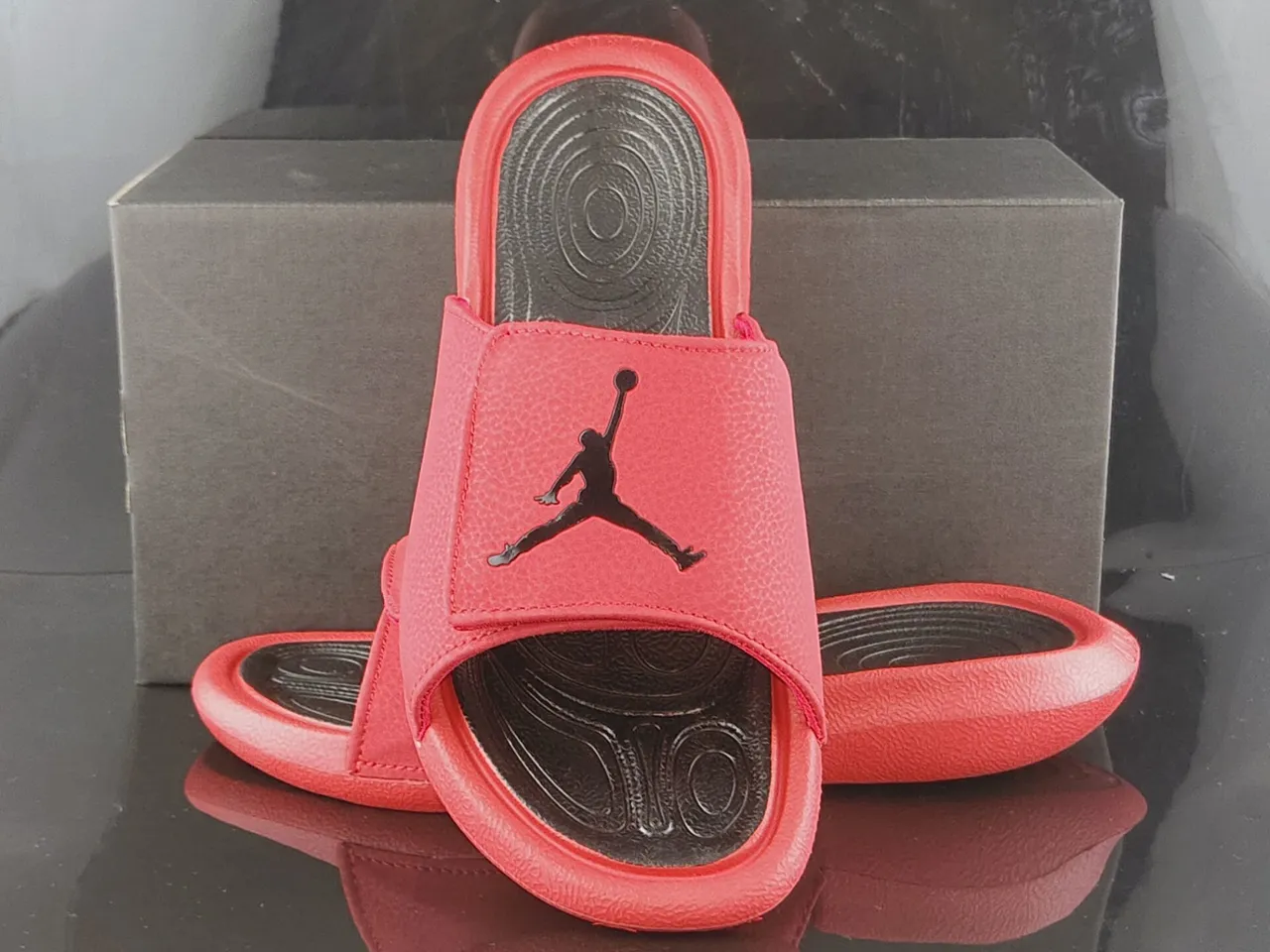Air Jordan 1 Slide Red Black Slippers 4