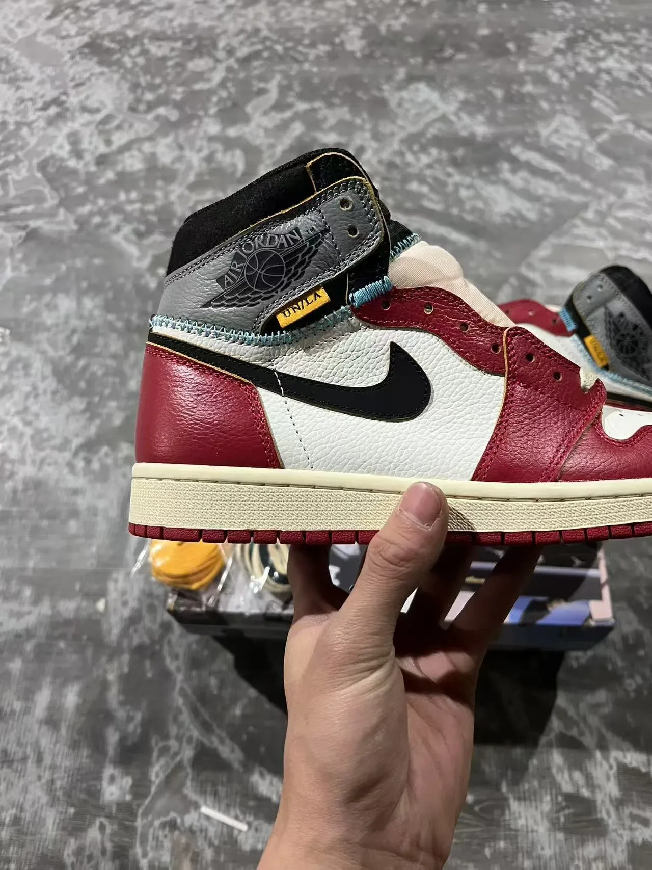 Air Jordan 1 Union Los Angeles Rouge Blanc Noir Chaussures de Basketball 7