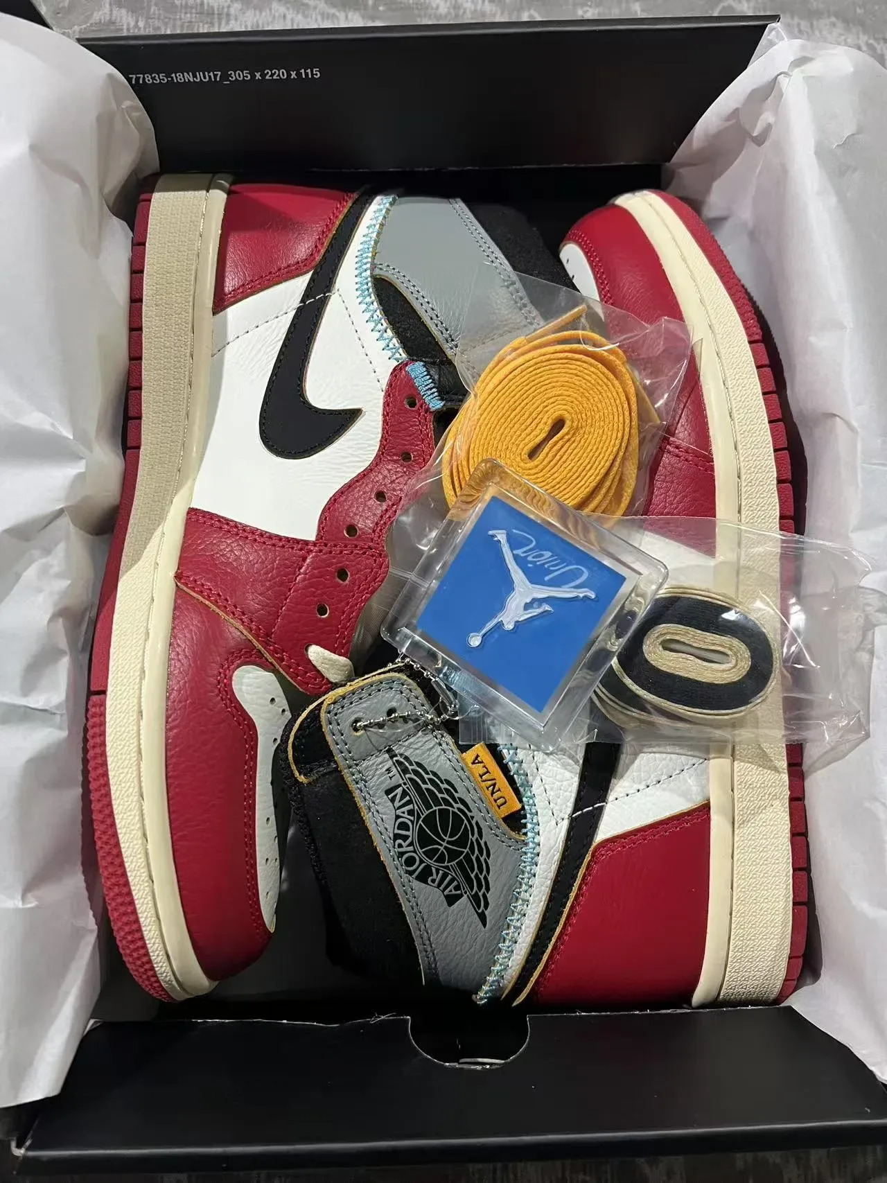 Air Jordan 1 Union Los Angeles Rouge Blanc Noir Chaussures de Basketball 9
