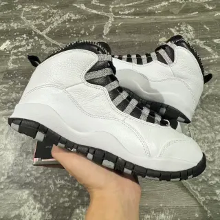 Air Jordan 10 白黑银系带篮球鞋
