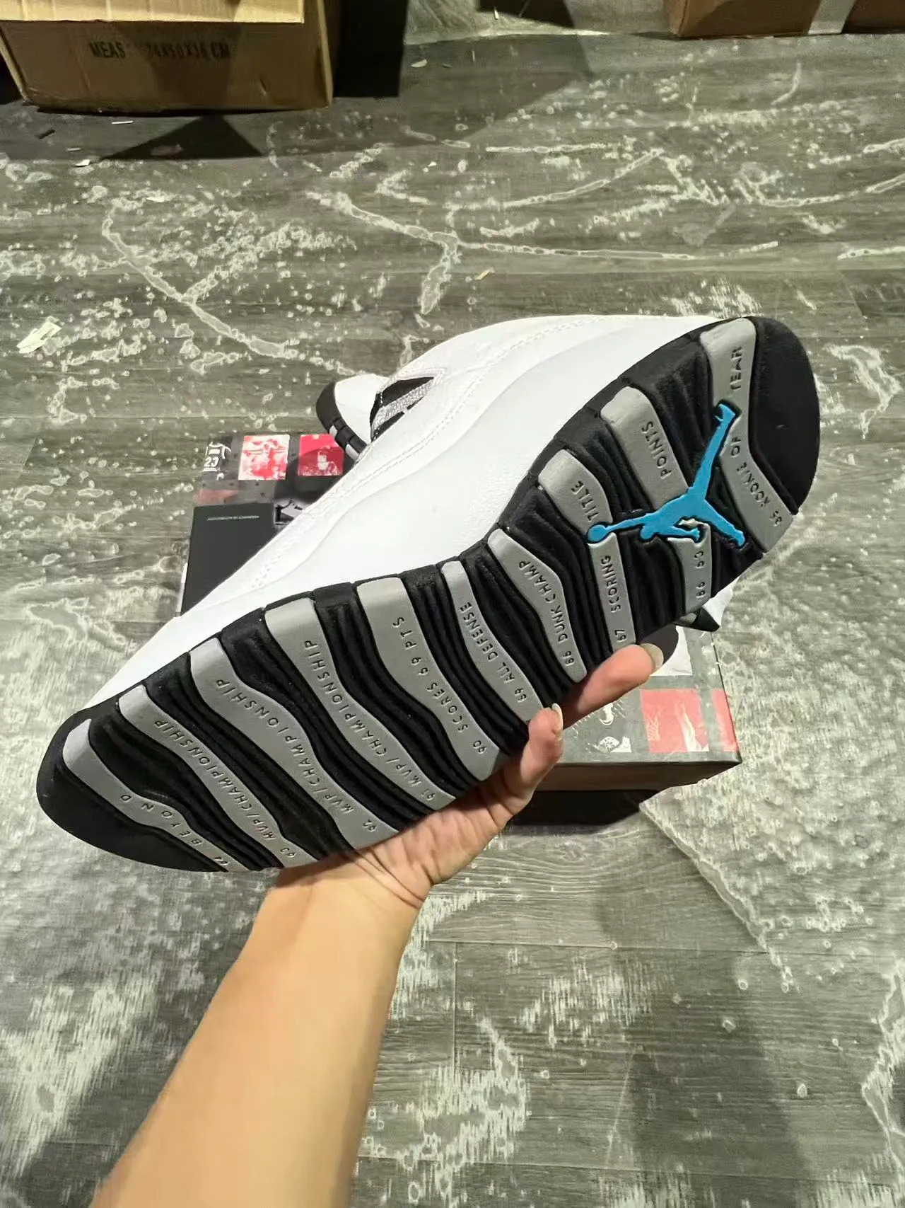 Air Jordan 10 White Black Silver Lace Basketball Shoes 6