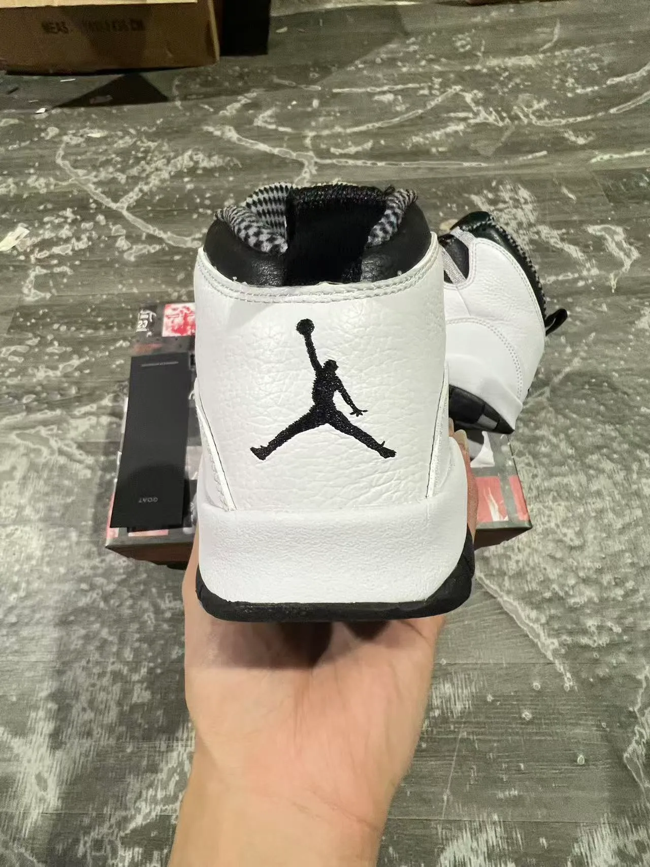 Air Jordan 10 White Black Silver Lace Basketball Shoes 8